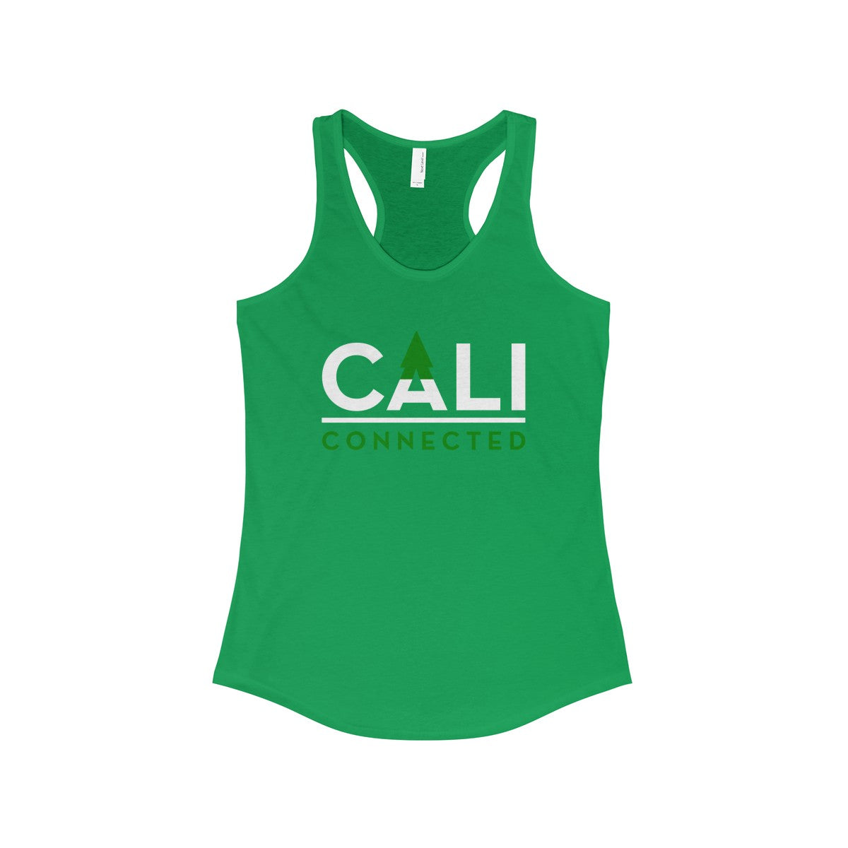 CaliConnected Women's Slim Fit Green Racerback Tank