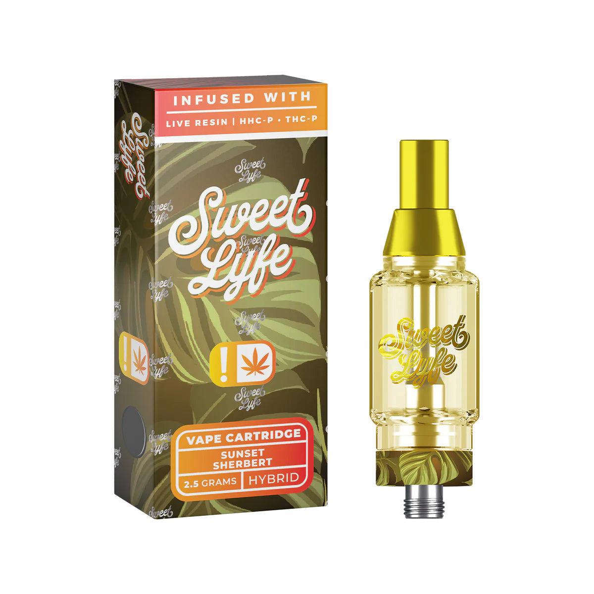 Sunset Sherbert Hybrid Vape Cartridges - 2.5ml Live Resin HHC-P+THC-P