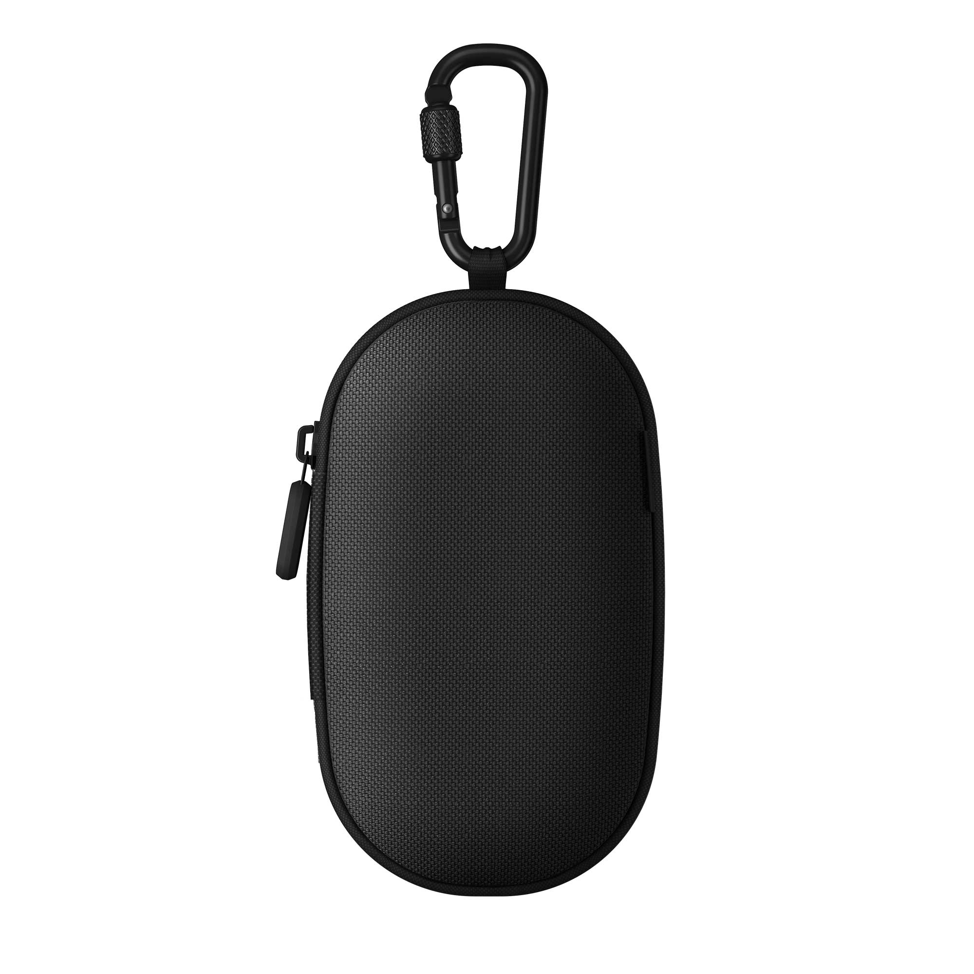 a black case with a black handle on a white background