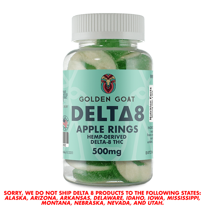 Delta 8 Apple Rings Gummies 500mg - 25mg per Gummy