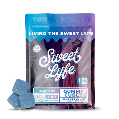 Vegan Gummies 600mg D8+HHC+THCP - Blue Raz - Lab Tested & Approved