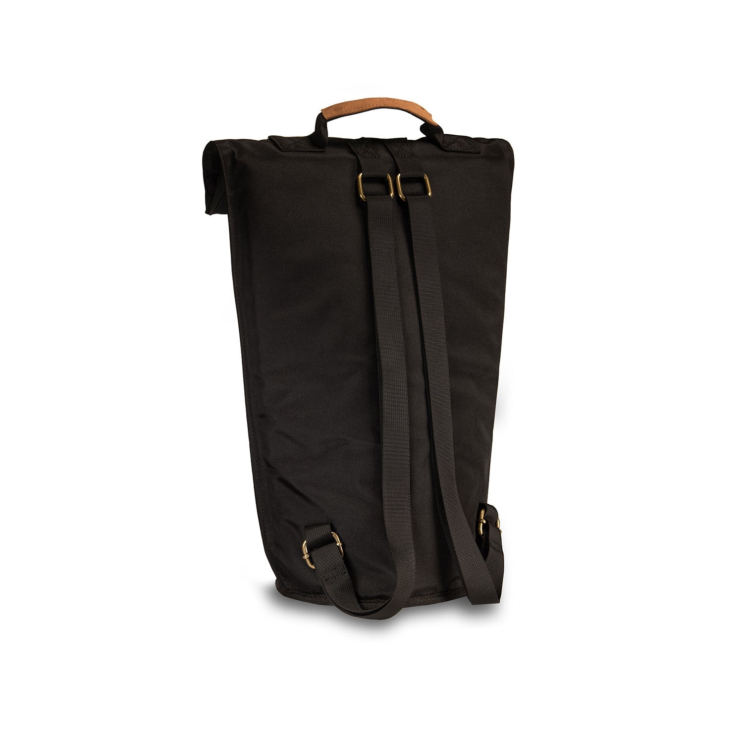 a black bag with a wooden handle on a white background