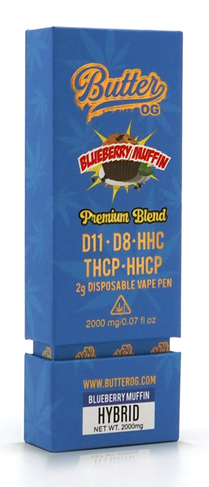 Butter OG Premium Blend D11, D8, HHC, THCP, HHCP 2g Disposable Vape - Blueberry Muffin