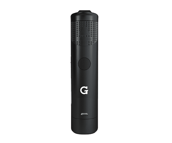 a black microphone with the letter g on it