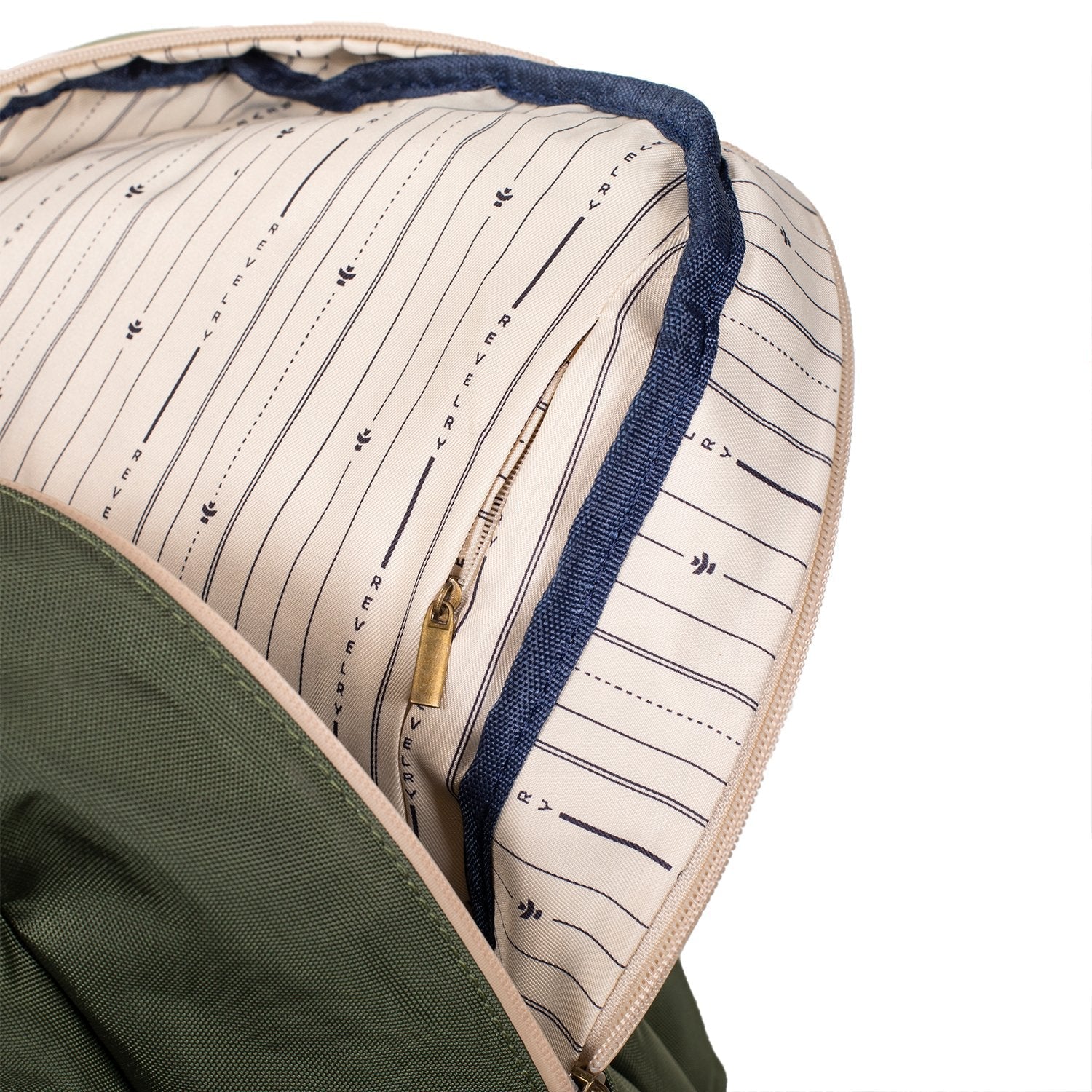 a close up of a backpack with a zipper