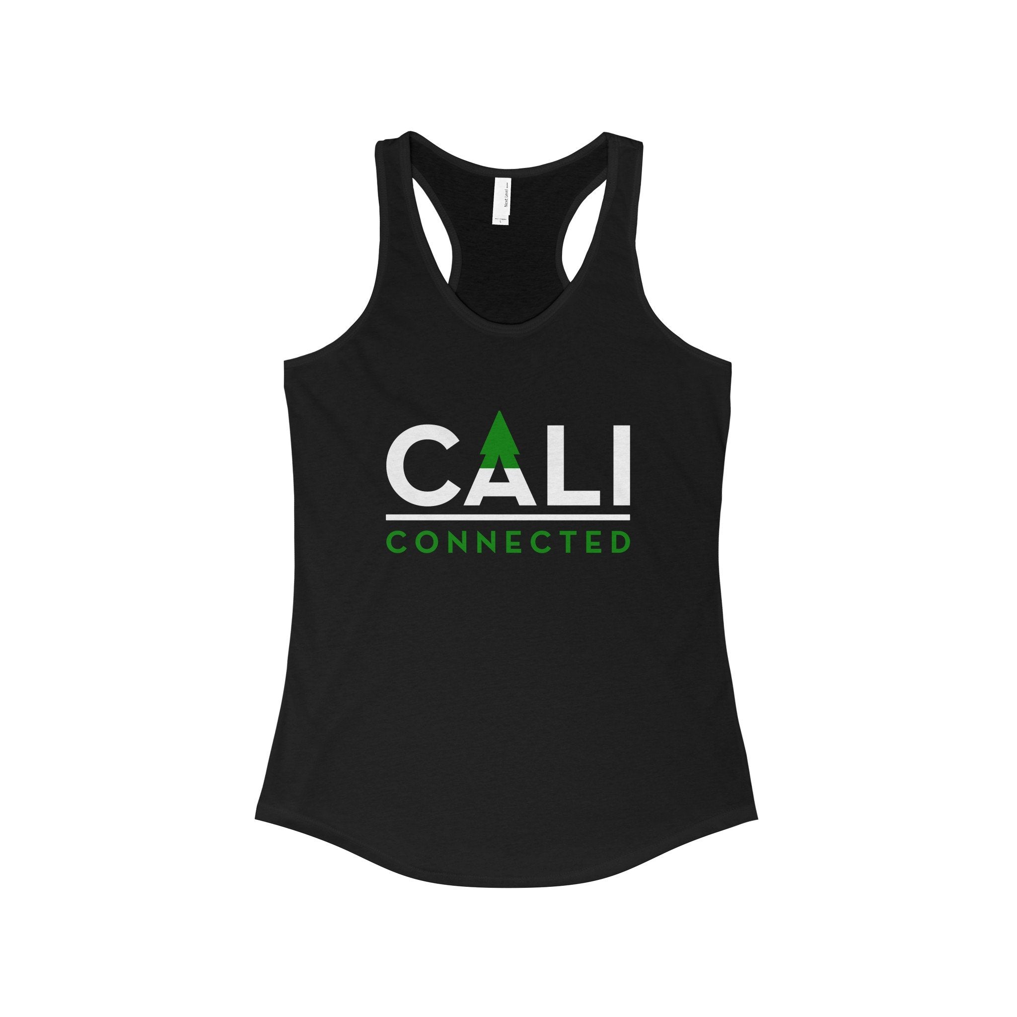 CaliConnected Women's Slim Fit Black Racerback Tank