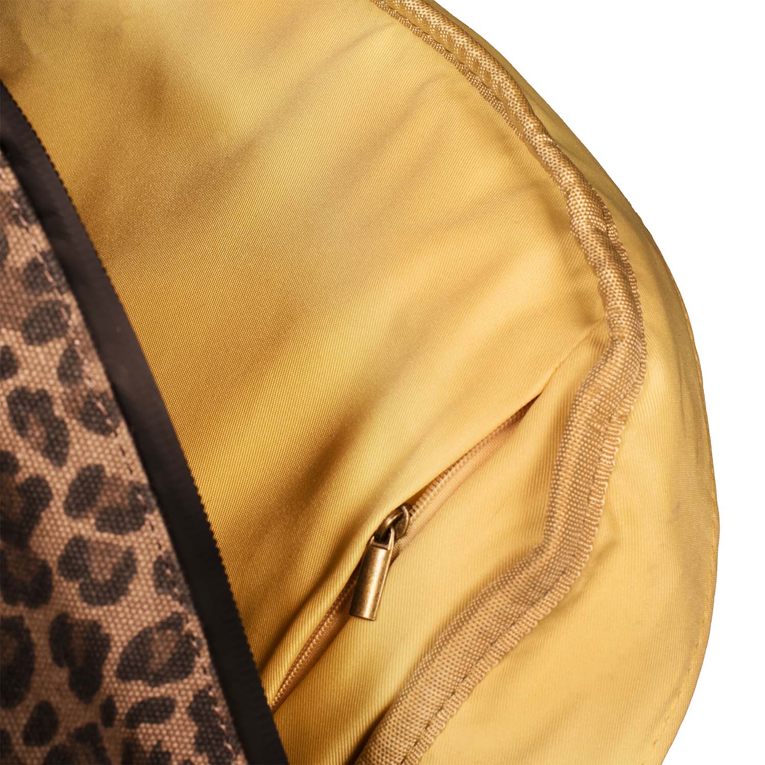 a close up of a leopard print purse