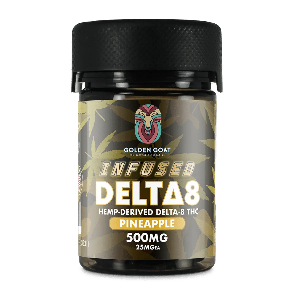 Infused Delta-8 Pineapple Gummies 500mg (20ct) - Accurate Measurement & Rich Fruit Flavor