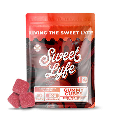 Vegan Gummies 600mg Delta 8 + HHC + THCP - Strawberry Cream Bag