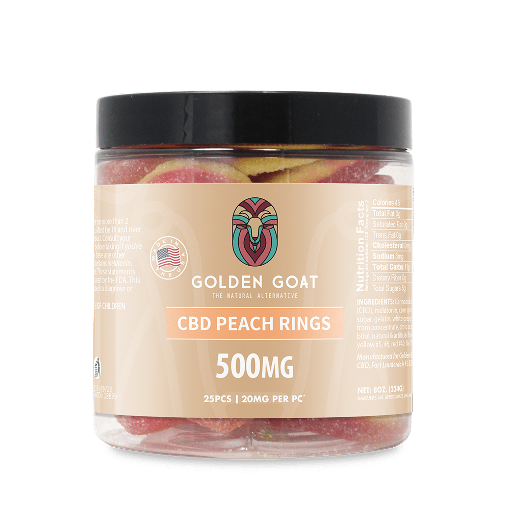 a jar of cbd peach rings