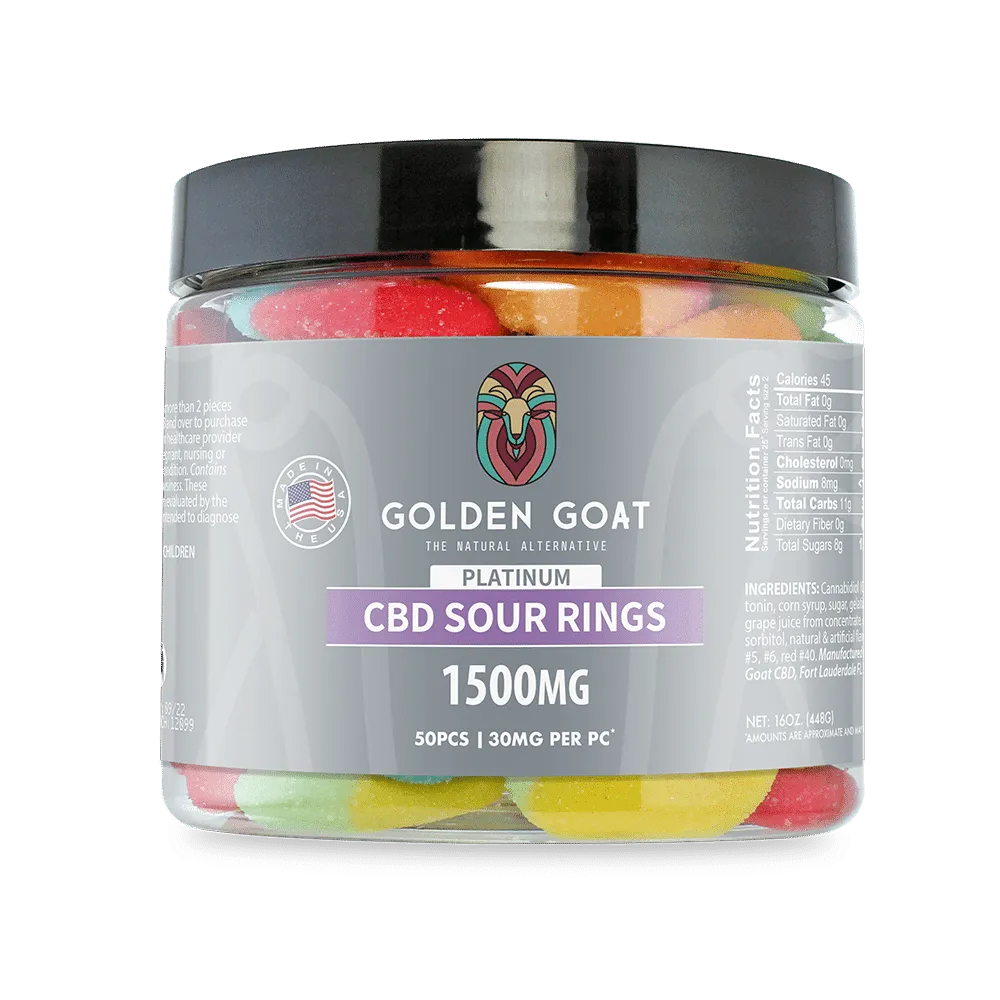 a jar of cbd sour rings