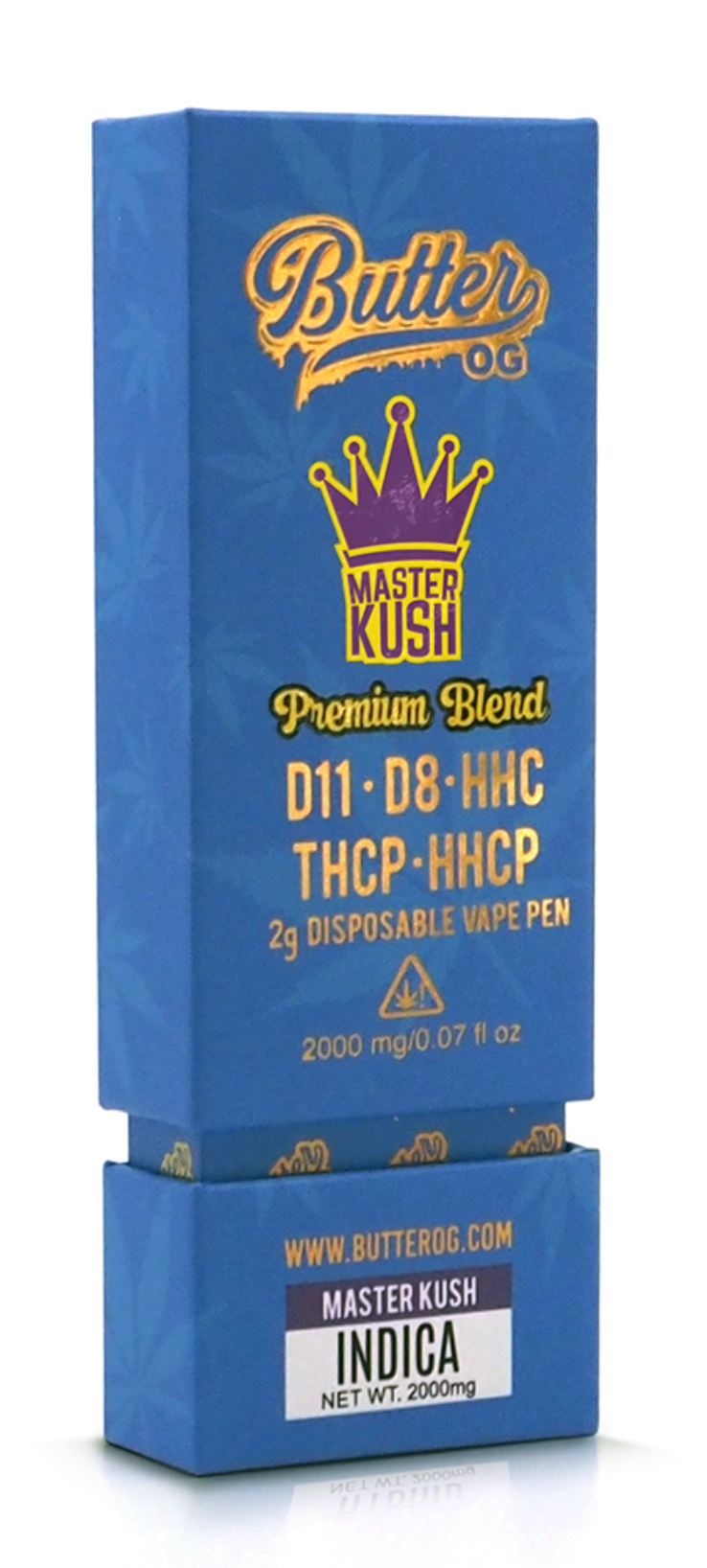 Butter OG Premium Blend Disposable Vape - Master Kush (Indica) - 2g Delta 8 | Delta 11 | HHC | THCP | HHCP