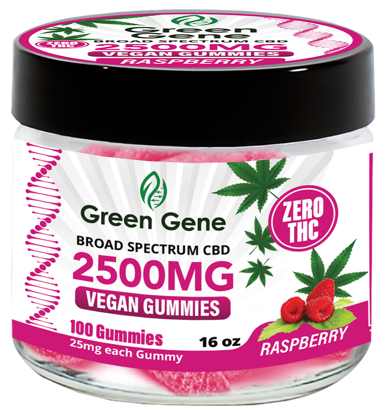 a jar of cbd gummies with raspberry flavor