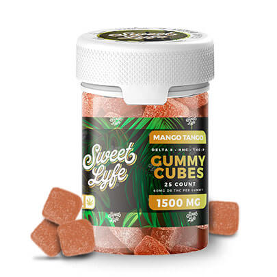 Vegan Gummies 1500MG - Mango Tango Flavored Delta 8, HHC, and THCP Edibles