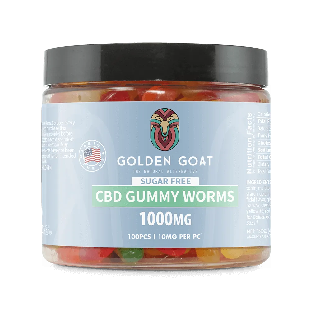 a jar of cbd gummy worms