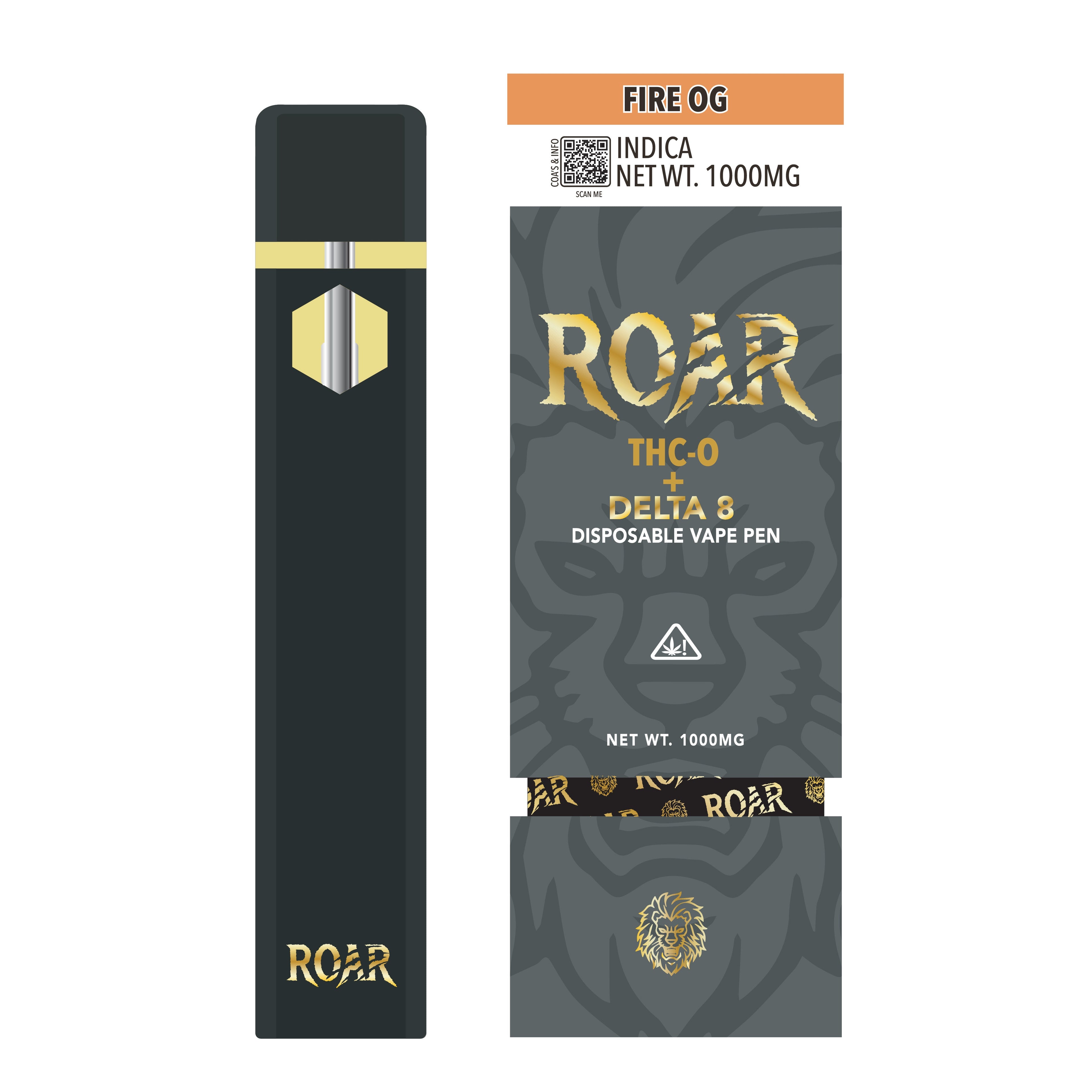 Roar Disposable Vape - Fire OG - 1ML THC-P + D8 1000MG