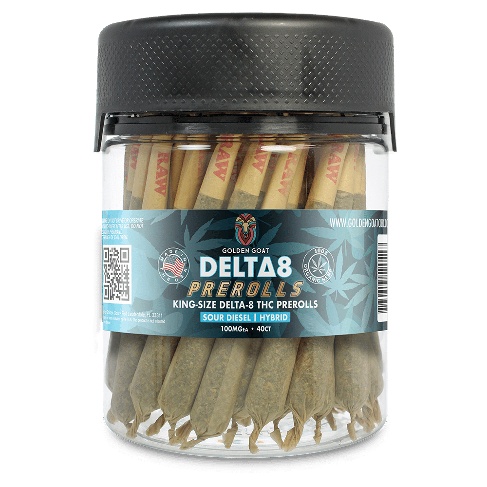 Delta 8 Doobies - King Size Jar, 50ct 100MG - Sour Diesel