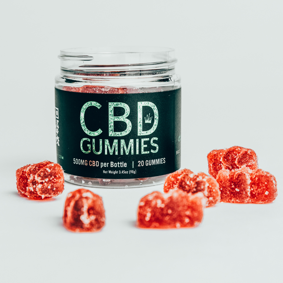 a jar of cbd gummies sitting on top of a table