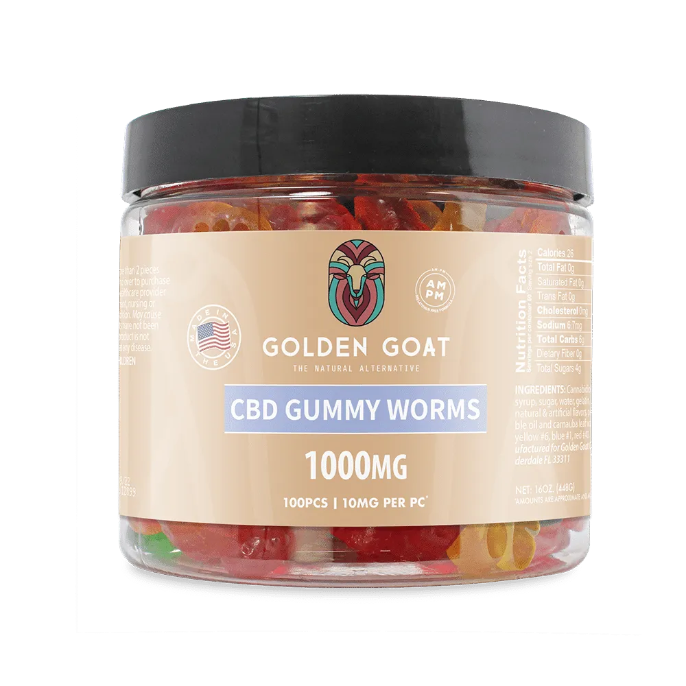 a jar of cbd gummy worms