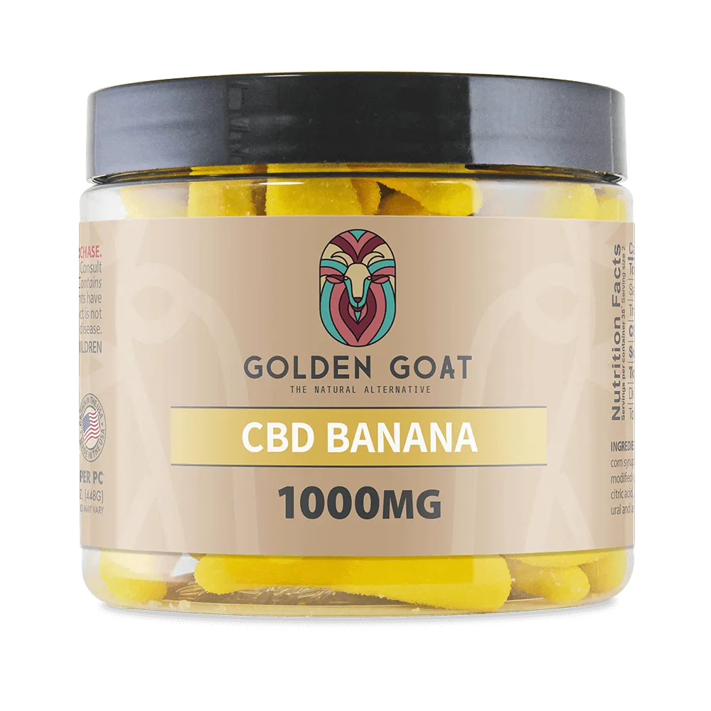 a jar of cbd banana gums