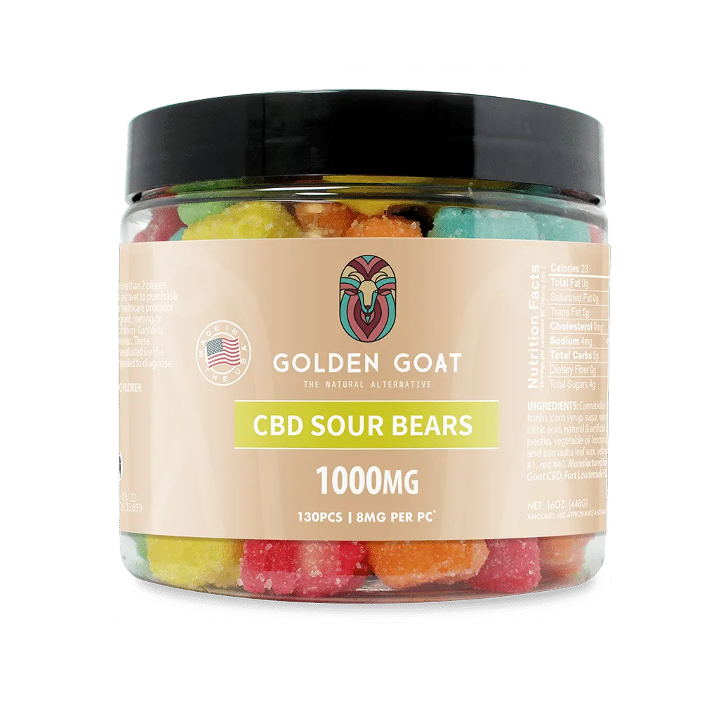 a jar of cbd sour bears