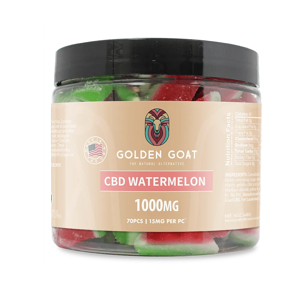 a jar of cbd watermelon gummies