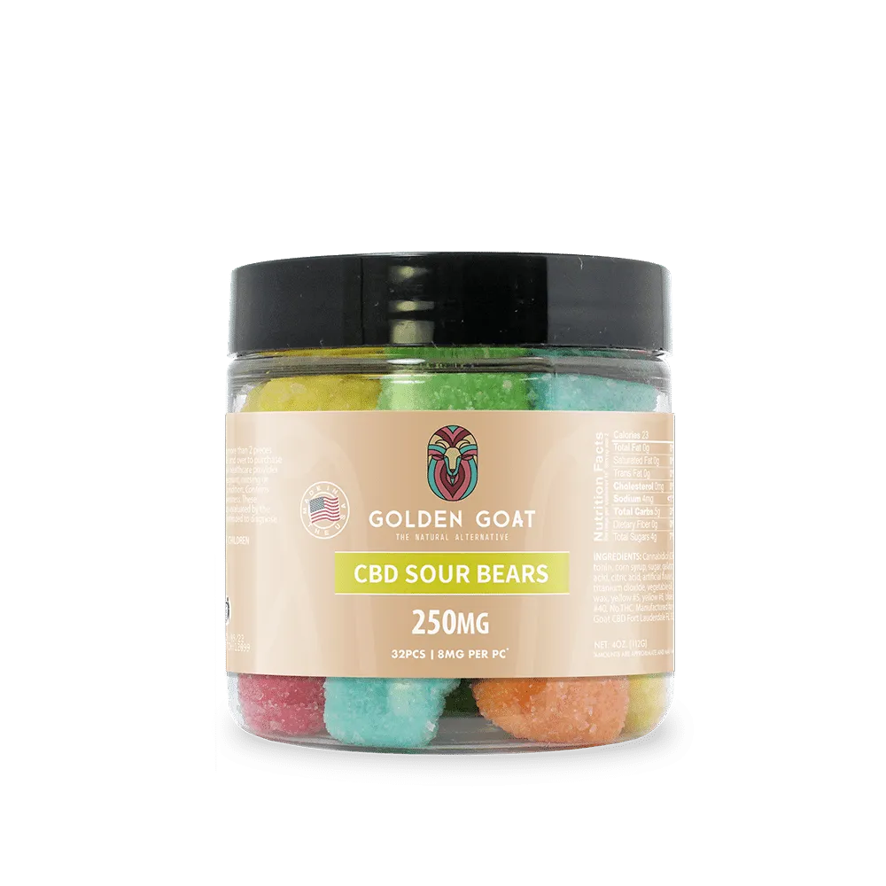 a jar of cbd sour bears