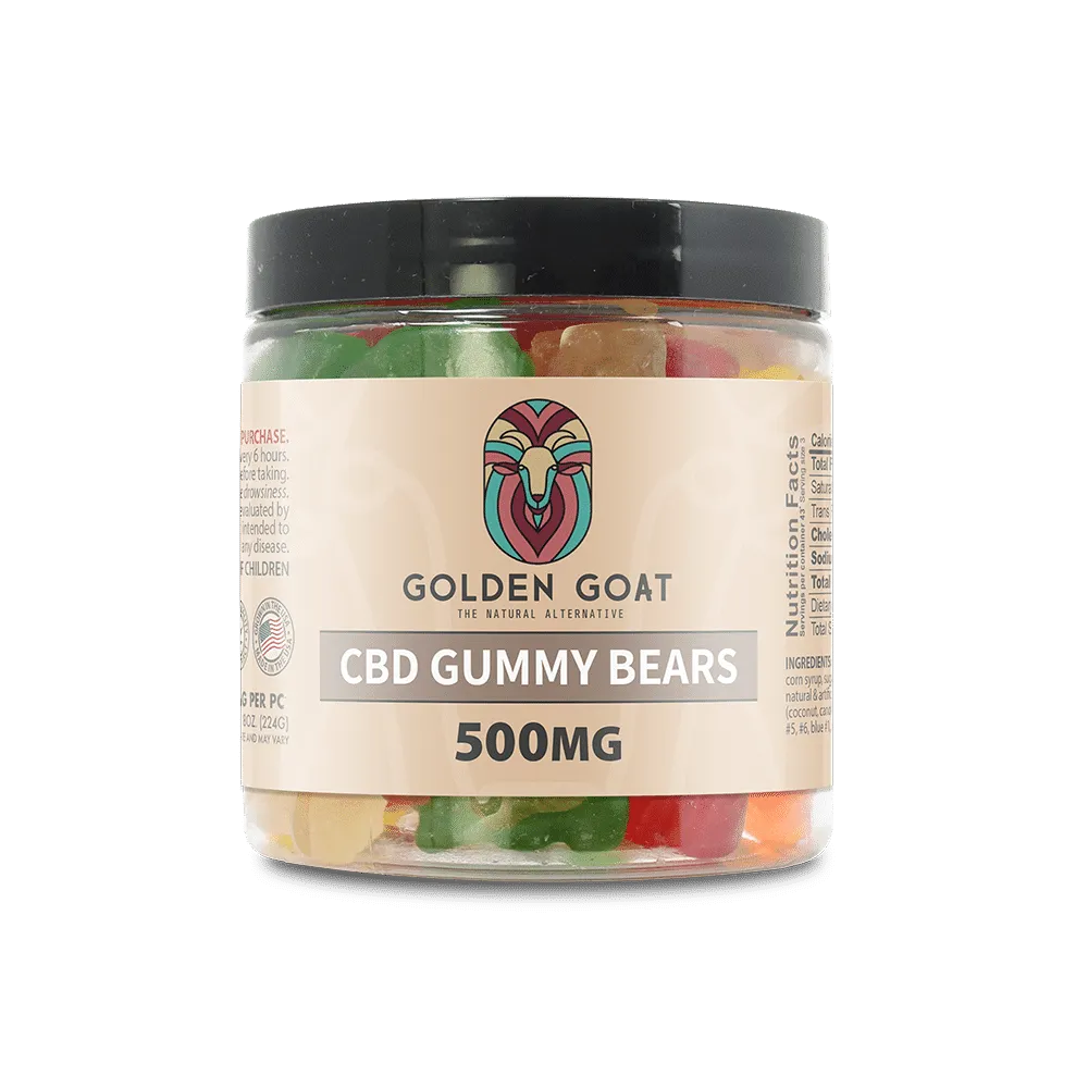 a jar of gummy bears sitting on top of a table