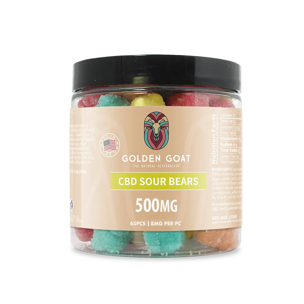 a jar of cbd sour bears