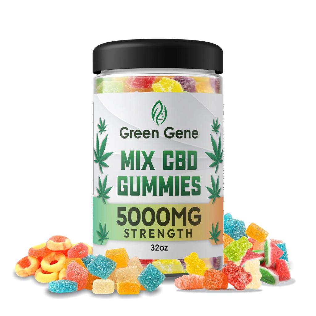 a can of green gene mix cbd gummies