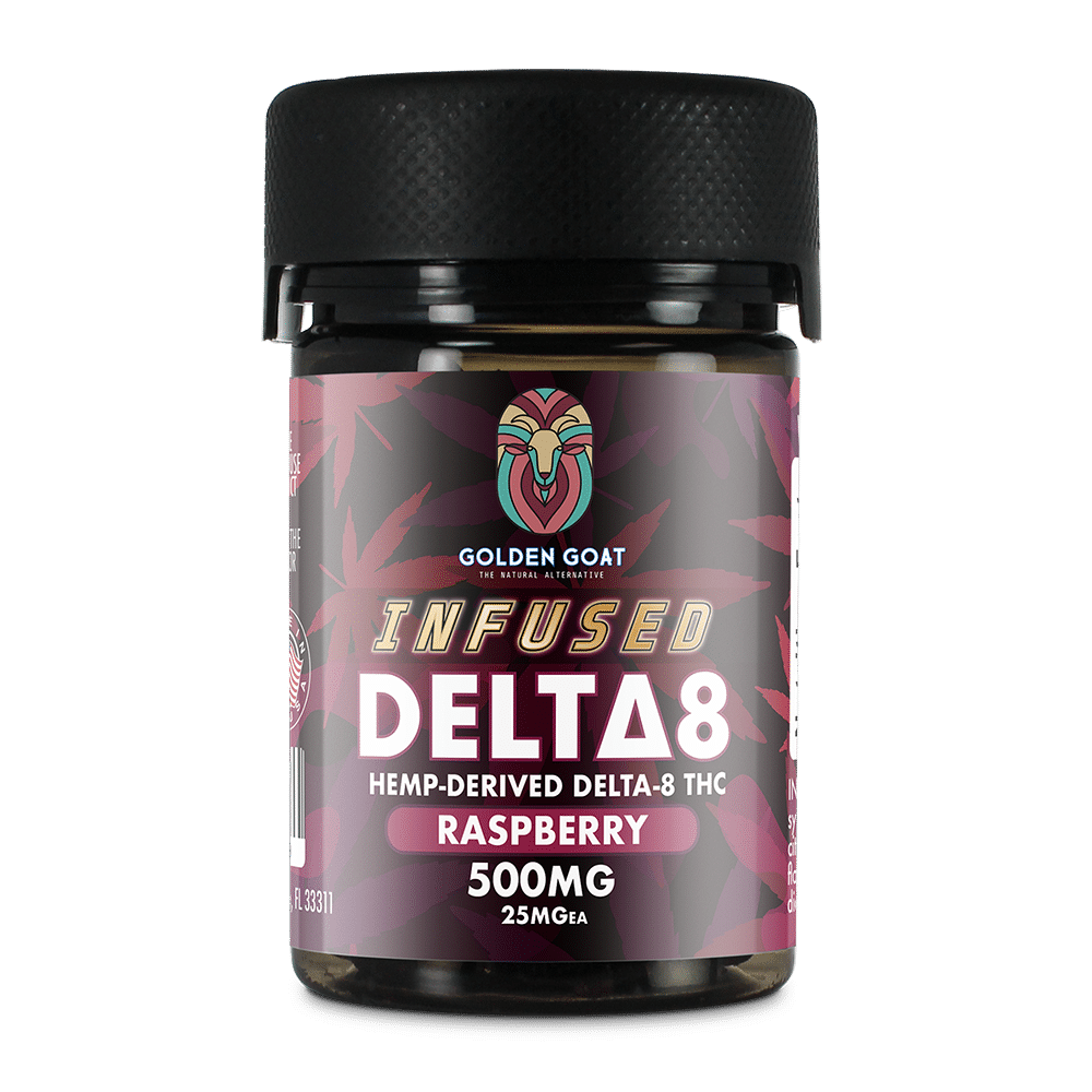 Infused Raspberry Delta-8 Gummies - 25mg THC Each, 20ct - Emerald Ventures MN LLC