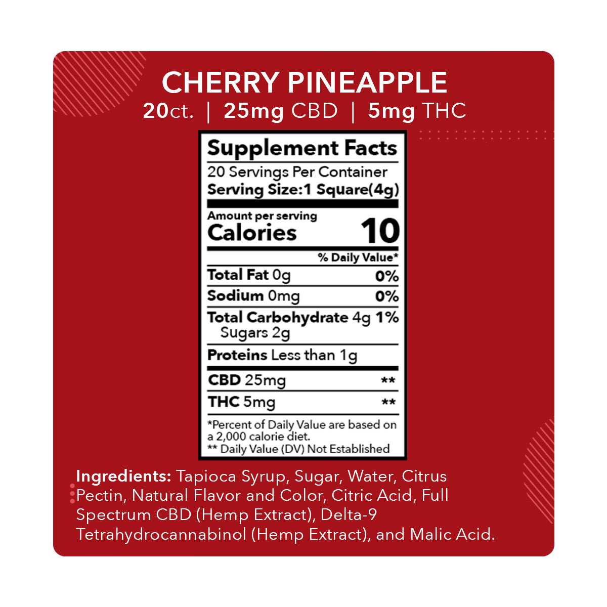 the label for cherry pineapple