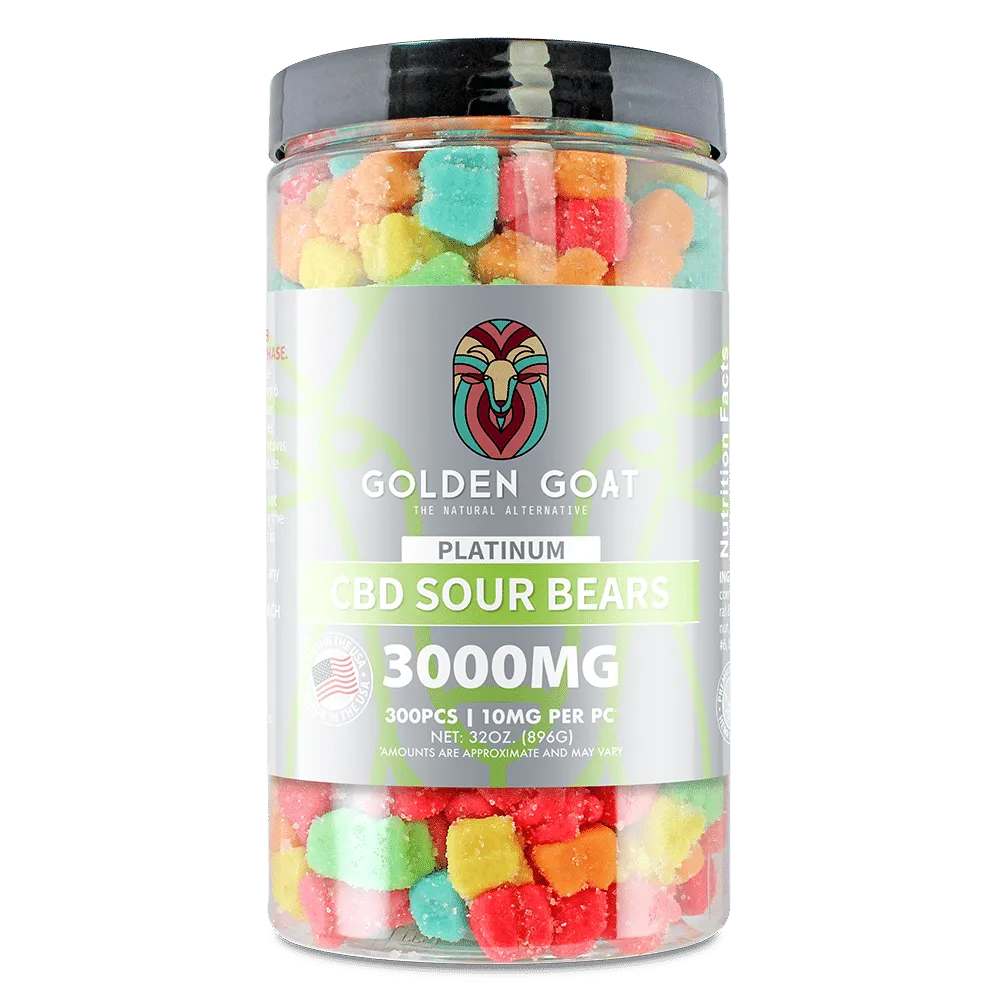 Platinum CBD Gummies 3000mg - Sour Bears - Emerald Ventures MN LLC