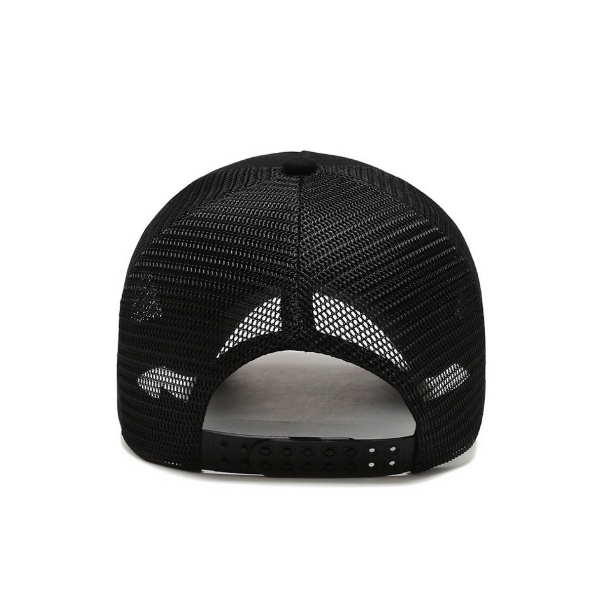 a black hat with a white logo on it