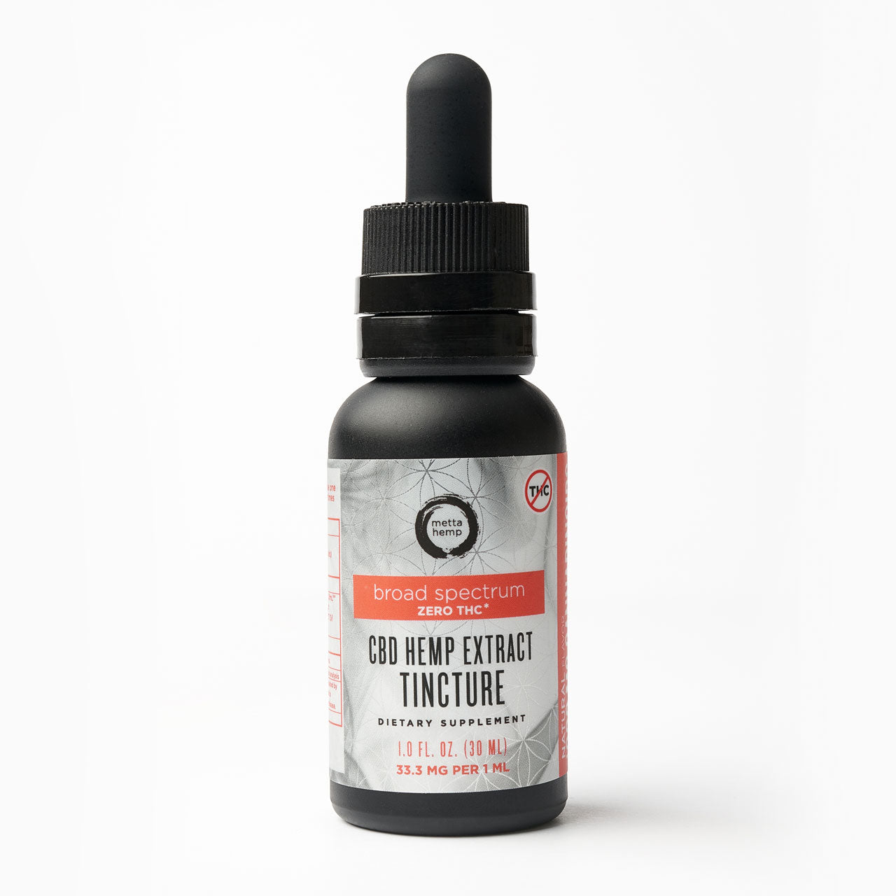 a bottle of cbd hemp extract tincture on a white background