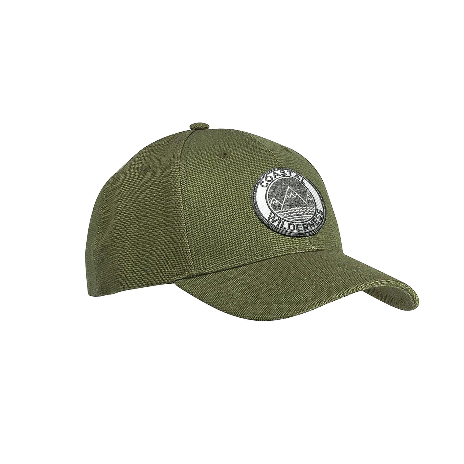 a green hat with a badge on it